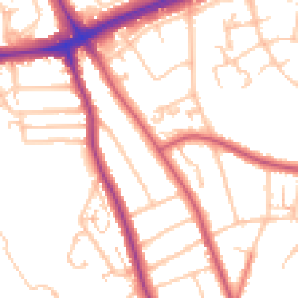 Daytime road noise heatmap for SE12 0HU