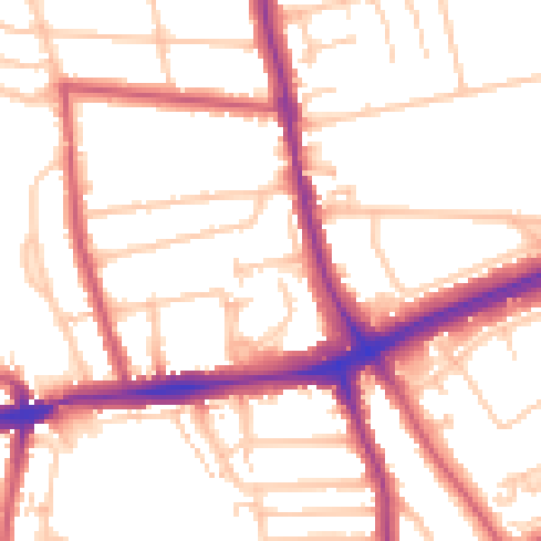 Daytime road noise heatmap for SE12 0JH