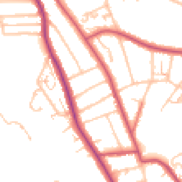 Daytime road noise heatmap for SE12 0LB