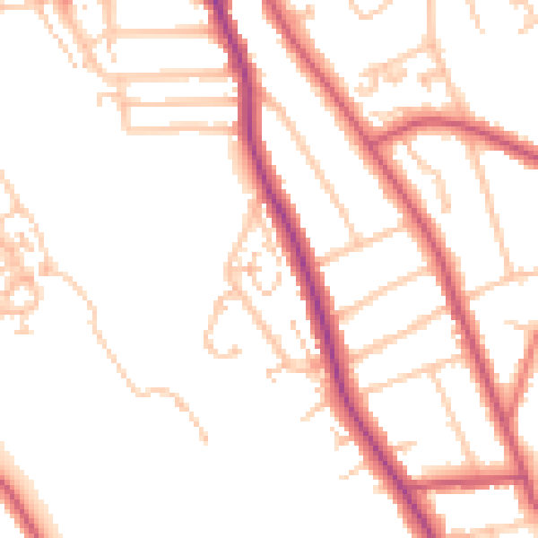 Daytime road noise heatmap for SE12 0NT
