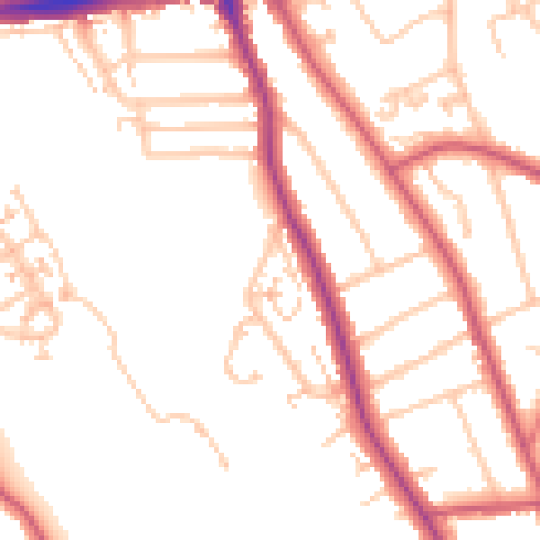 Daytime road noise heatmap for SE12 0NU