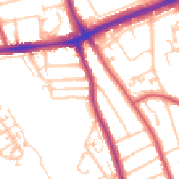 Daytime road noise heatmap for SE12 0PS