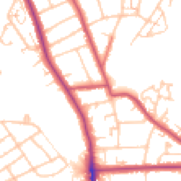 Daytime road noise heatmap for SE12 0QA