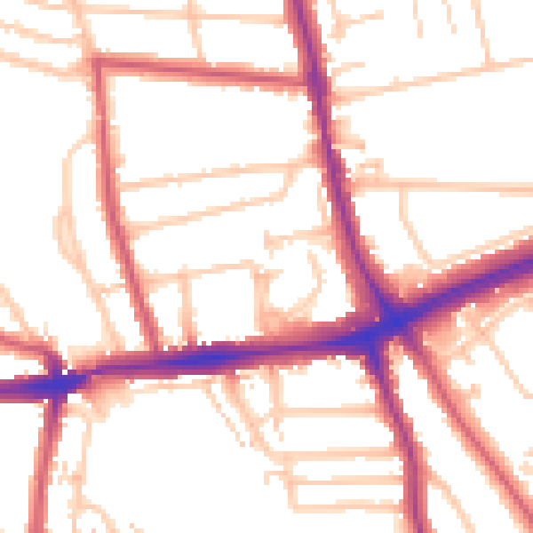 Daytime road noise heatmap for SE12 0SA