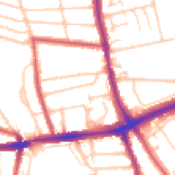 Daytime road noise heatmap for SE12 0TJ