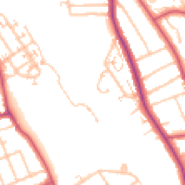 Daytime road noise heatmap for SE12 0UB