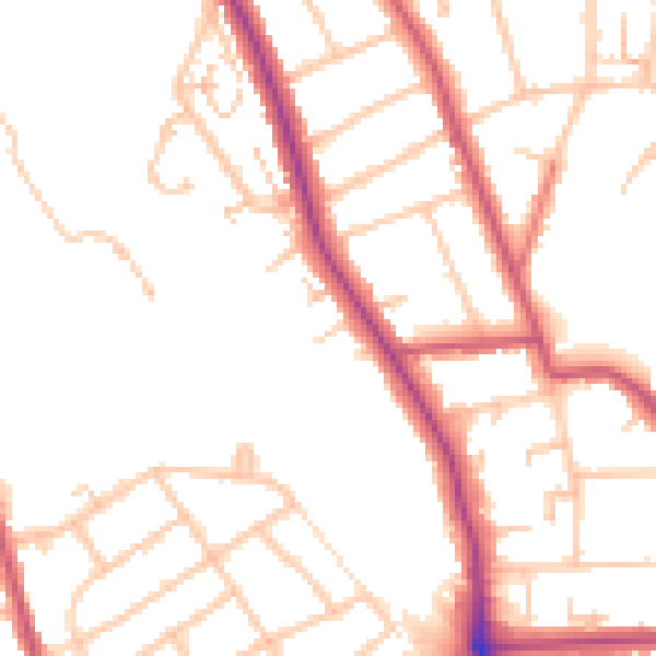 Daytime road noise heatmap for SE12 0UN
