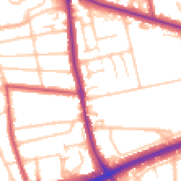 Daytime road noise heatmap for SE12 8AB