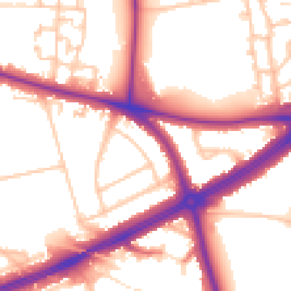 Daytime road noise heatmap for SE12 8BS