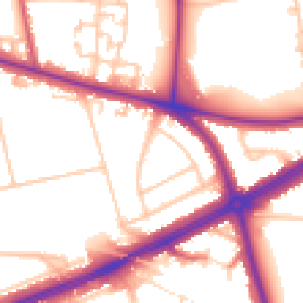 Daytime road noise heatmap for SE12 8BT