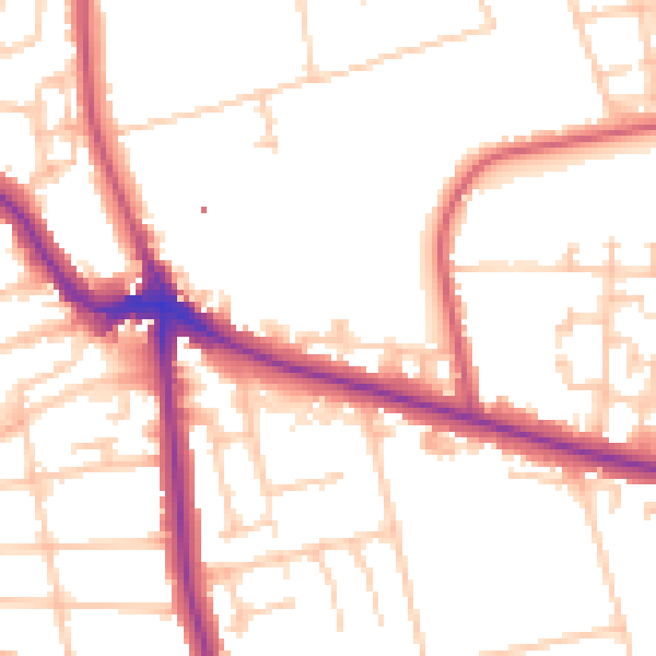 Daytime road noise heatmap for SE12 8EY