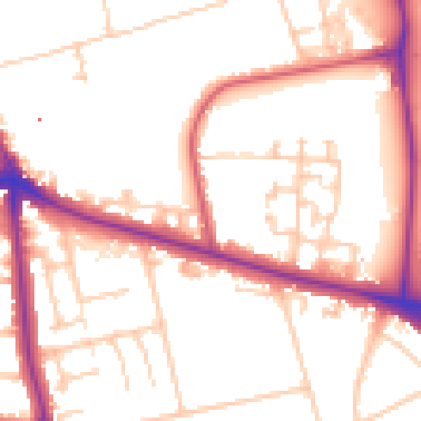 Daytime road noise heatmap for SE12 8HE