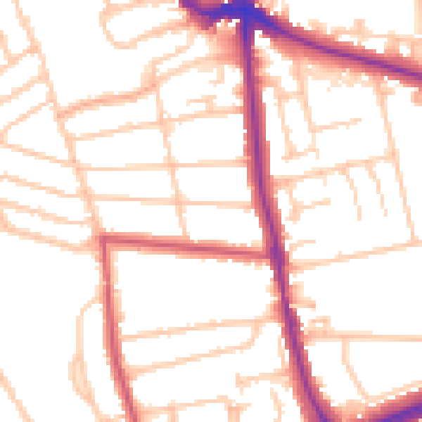 Daytime road noise heatmap for SE12 8LX