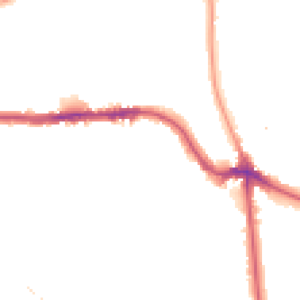 Night-time road noise heatmap for SE12 8QH