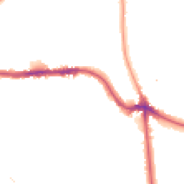 Night-time road noise heatmap for SE12 8QN
