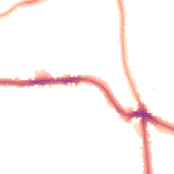 Night-time road noise heatmap for SE12 8QP