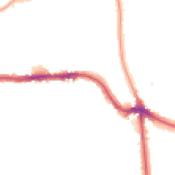 Night-time road noise heatmap for SE12 8QW