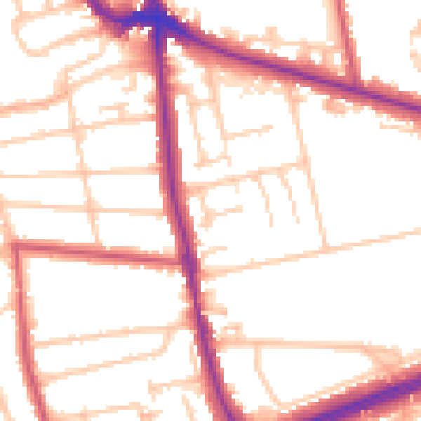 Daytime road noise heatmap for SE12 8RE