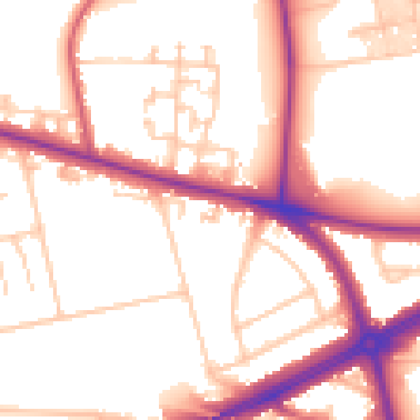 Daytime road noise heatmap for SE12 8UP