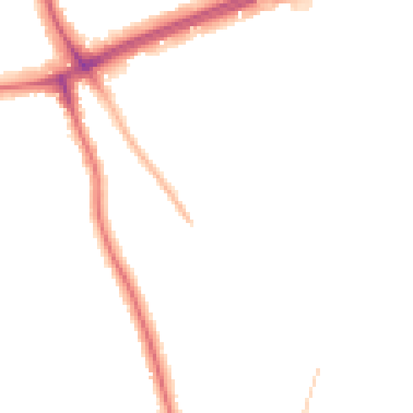 Night-time road noise heatmap for SE12 9EU
