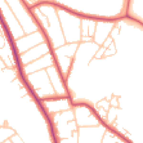 Daytime road noise heatmap for SE12 9HD