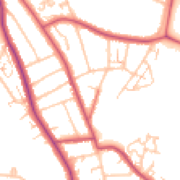 Daytime road noise heatmap for SE12 9HE