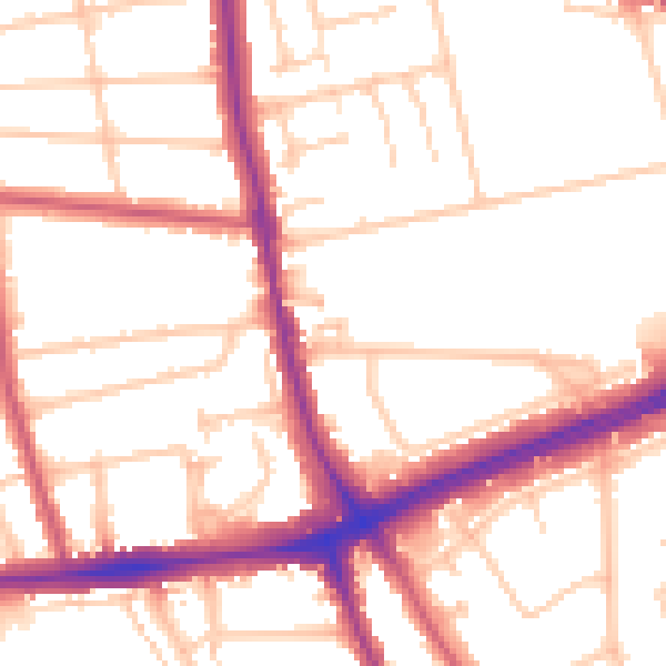Daytime road noise heatmap for SE12 9HP