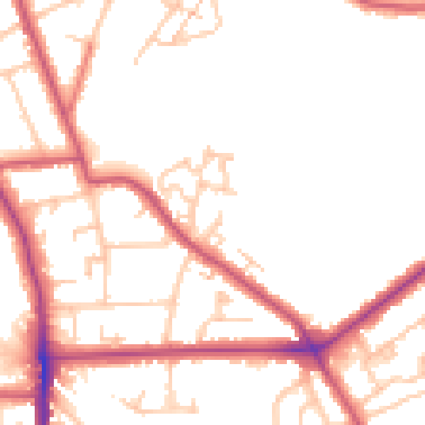Daytime road noise heatmap for SE12 9PW