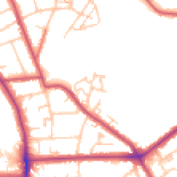Daytime road noise heatmap for SE12 9QE