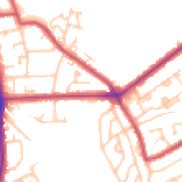 Daytime road noise heatmap for SE12 9QL