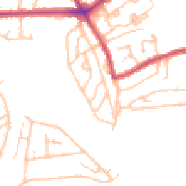 Daytime road noise heatmap for SE12 9QU