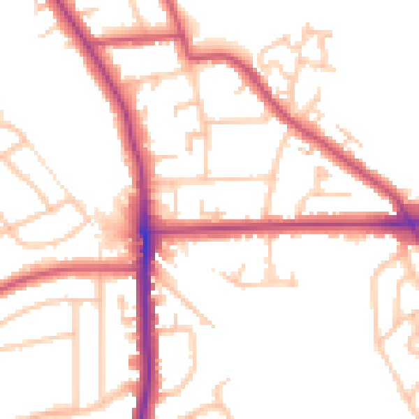 Daytime road noise heatmap for SE12 9TG