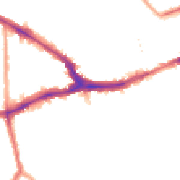 Night-time road noise heatmap for SE14 5AD