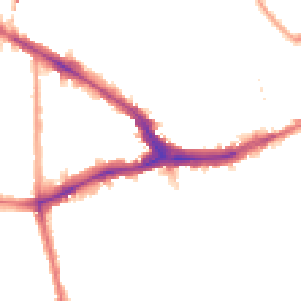Night-time road noise heatmap for SE14 5AH