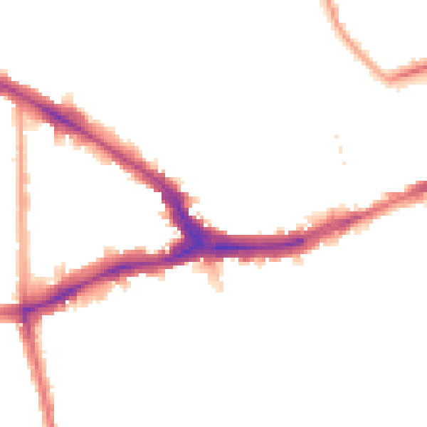 Night-time road noise heatmap for SE14 5AQ