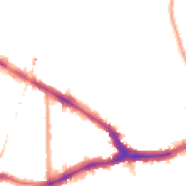 Night-time road noise heatmap for SE14 5AW
