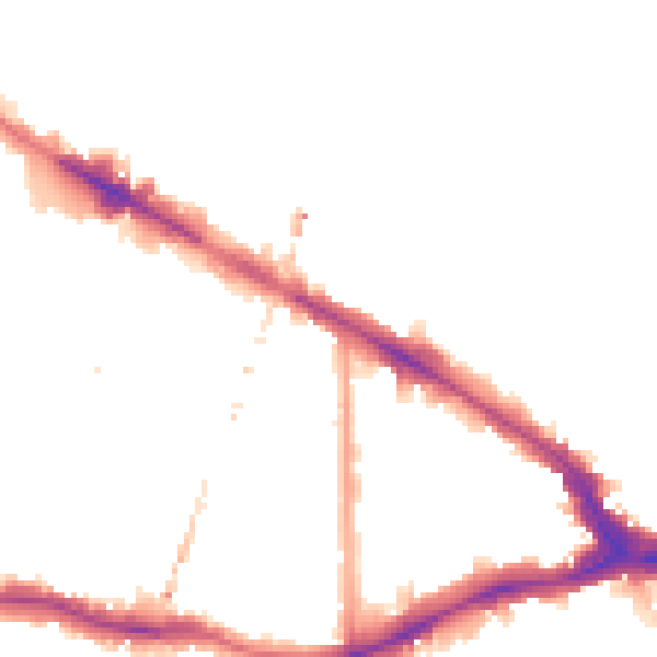 Night-time road noise heatmap for SE14 5BE