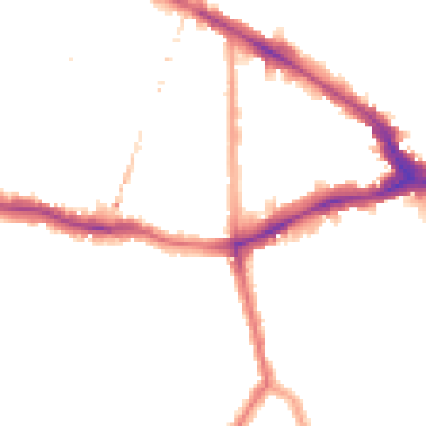 Night-time road noise heatmap for SE14 5BJ