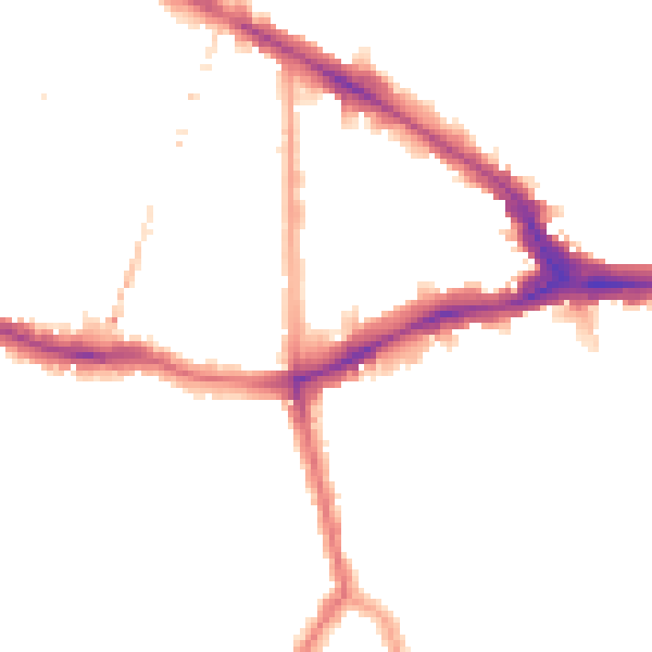 Night-time road noise heatmap for SE14 5BZ