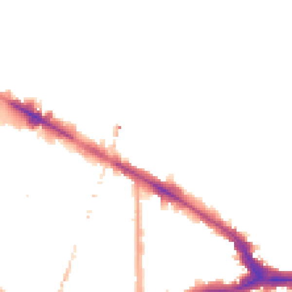 Night-time road noise heatmap for SE14 5DF