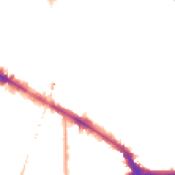 Night-time road noise heatmap for SE14 5EA