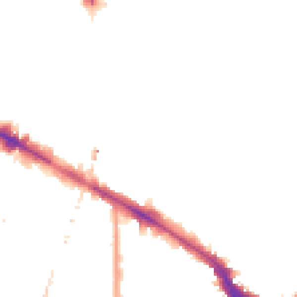 Night-time road noise heatmap for SE14 5EB