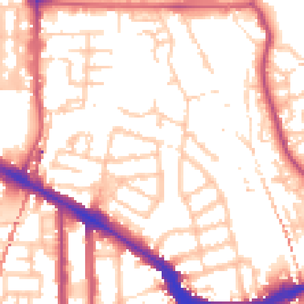 Daytime road noise heatmap for SE14 5EJ