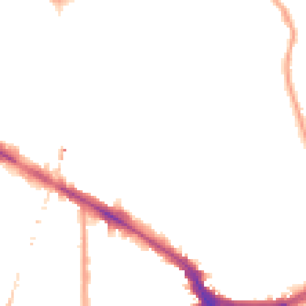Night-time road noise heatmap for SE14 5EL