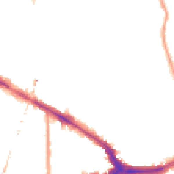 Night-time road noise heatmap for SE14 5EN