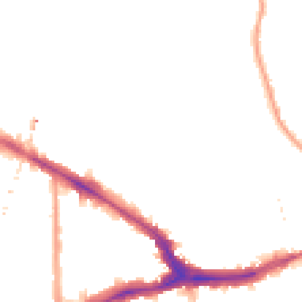 Night-time road noise heatmap for SE14 5EQ