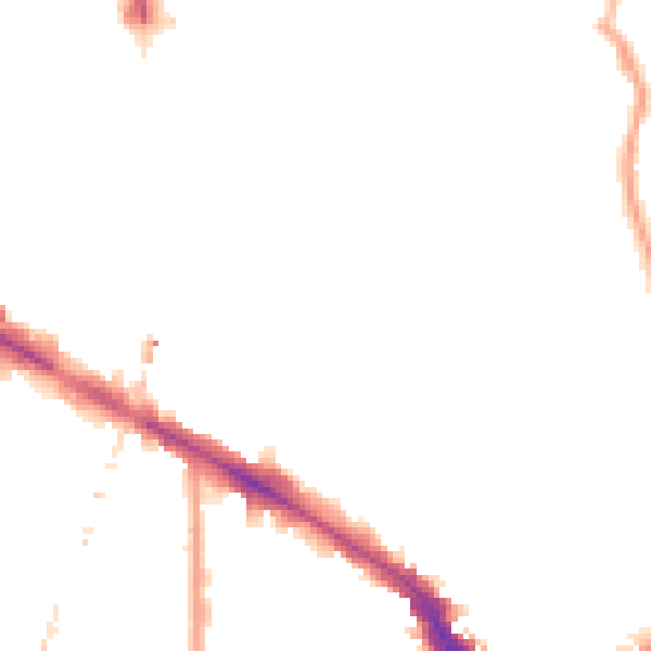 Night-time road noise heatmap for SE14 5EW