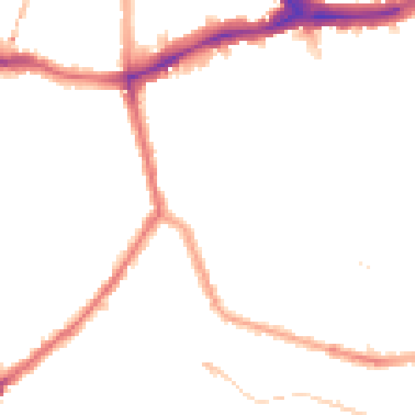 Night-time road noise heatmap for SE14 5LS
