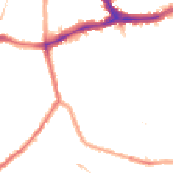 Night-time road noise heatmap for SE14 5PE