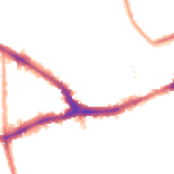 Night-time road noise heatmap for SE14 5QE